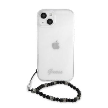 Guess PC Script and Black Pearls Apple iPhone 13 mini hátlap tok, átlátszó kép