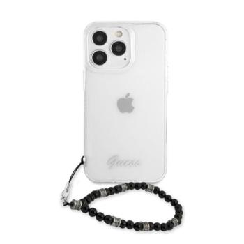 Guess PC Script and Black Pearls Apple iPhone 13 Pro Max hátlap tok, átlátszó kép