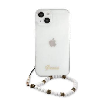Guess PC Script and White Pearls Apple iPhone 13 mini hátlap tok, átlátszó kép