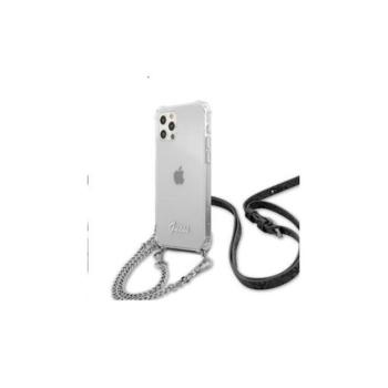 Guess PC Silver 4G Chain and Script Apple iPhone 12/12 Pro hátlap tok, átlátszó kép