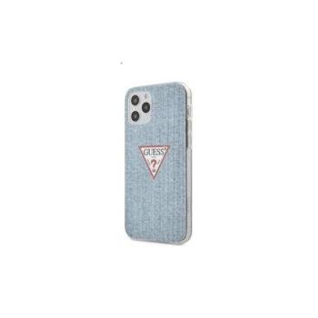 Guess PC/TPU Denim Triangle Apple iPhone 12/12 Pro hátlap tok, világos kék kép