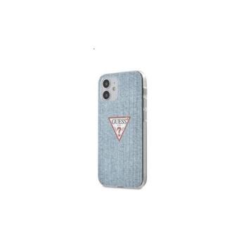 Guess PC/TPU Denim Triangle Apple iPhone 12 mini hátlap tok, világos kék kép