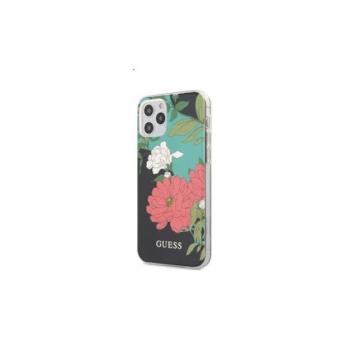 Guess PC/TPU Flower Apple iPhone 12 Pro Max hátlap tok, fekete kép