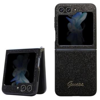 Guess PC/TPU Glitter Flakes Metal Logo Samsung Galaxy Z Flip6 hátlap tok, fekete kép