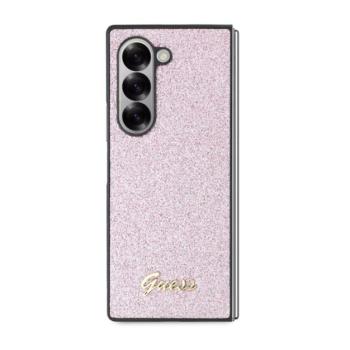 Guess PC/TPU Glitter Flakes Metal Logo Samsung Galaxy Z Fold 6 hátlap tok, rózsaszín kép