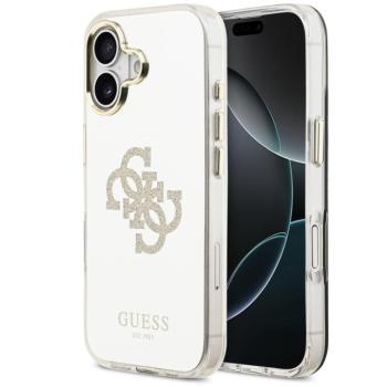 Guess PC/TPU Mirror 4G Glitter Logo Apple iPhone 17 csillámos hátlap tok kameravédő peremmel, MagSafe, arany kép