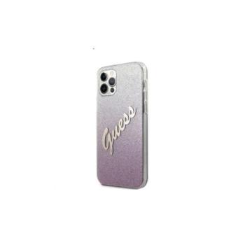 Guess PC/TPU Vintage Apple iPhone 12/12 Pro hátlap tok, átmenetes rózsaszín kép