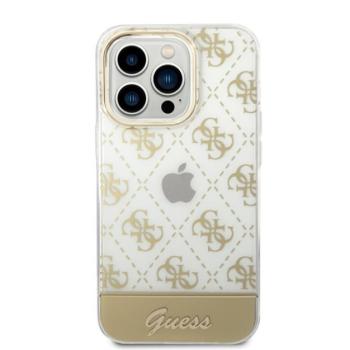 Guess Peony Glitter Script Logo Apple iPhone 14 Pro Max hátlap tok, arany kép