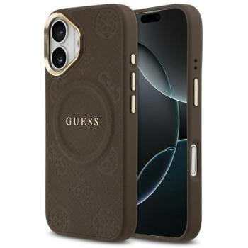 Guess Peony Hot Stamp Apple iPhone 17 MagSafe tok kameravédő peremmel, barna-arany kép