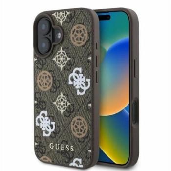 Guess Peony On 4G Background Apple iPhone 16 MagSafe kompatibilis tok, barna GUHMP16SP4PWPW kép
