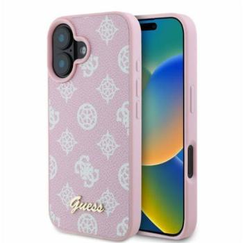 Guess Peony Script Apple iPhone 16 MagSafe kompatibilis hátlap tol, rózsaszín GUHMP16SPGPYSP kép