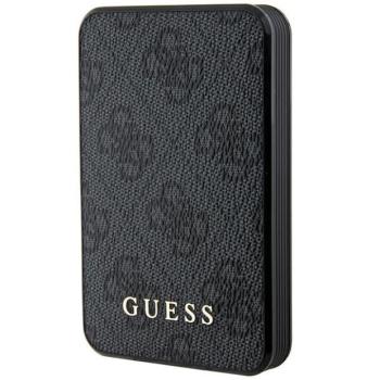 Guess Powerbank 15W GUPB5LP4GEGK 5000mAh fekete 4G bőr fém logó kép