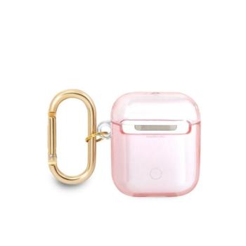 Guess Printed Stripe Apple Airpods tok, rózsaszín kép
