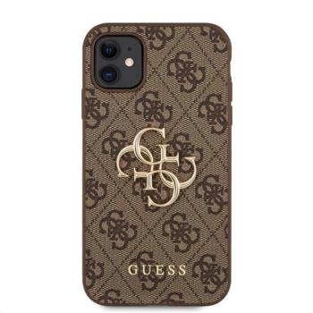 Guess PU 4G Metal Logo Apple iPhone 11 hátlap tok, barna kép