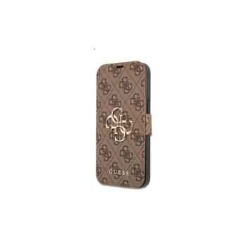 Guess PU 4G Metal Logo Apple iPhone 13 Pro Max flip tok, barna kép