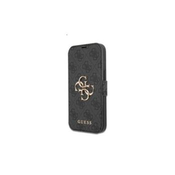 Guess PU 4G Metal Logo Apple iPhone 13 Pro Max flip tok, szürke kép