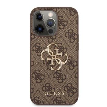 Guess PU 4G Metal Logo Apple iPhone 13 Pro Max hátlap tok, barna kép