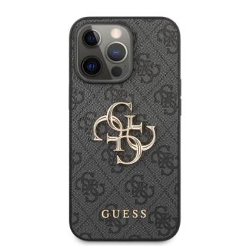 Guess PU 4G Metal Logo Apple iPhone 13 Pro Max hátlap tok, szürke kép