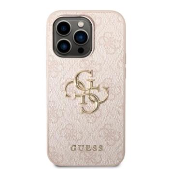 Guess PU 4G Metal Logo Apple iPhone 14 hátlap tok, rózsaszín kép