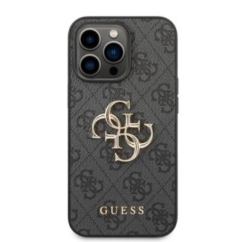 Guess PU 4G Metal Logo Apple iPhone 14 Pro hátlap tok, szürke kép