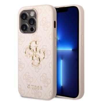Guess PU 4G Metal Logo Apple iPhone 15 Pro Max hátlap tok, rózsaszín kép