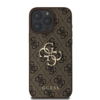 Guess PU 4G Metal Logo Apple iPhone 16 Pro Max hátlap tok, barna kép