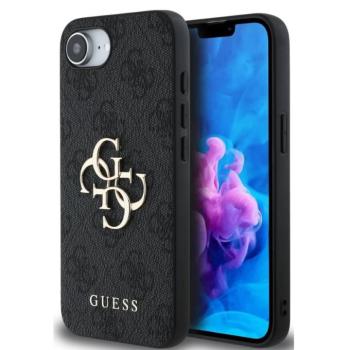 Guess PU 4G Metal Logo Apple iPhone 16e hátlap tok, sötétszürke kép