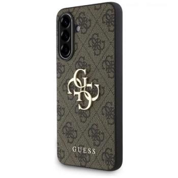 GUESS PU 4G METAL LOGO CASE műanyag telefonvédő (ütésállóság, bőr hatású hátlap) BARNA Samsung Galaxy A56 5G (SM-A566) kép