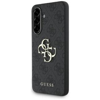 GUESS PU 4G METAL LOGO CASE műanyag telefonvédő (ütésállóság, bőr hatású hátlap) SÖTÉTSZÜRKE Samsung Galaxy A36 5G (SM-A366) kép