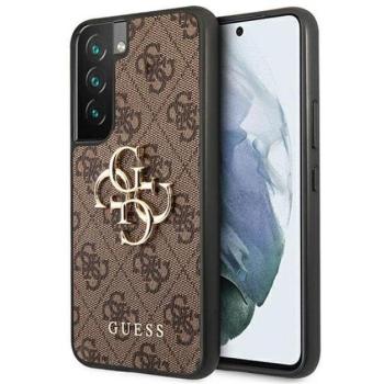 Guess PU 4G Metal Logo Samsung Galaxy S22 hátlap tok, barna kép