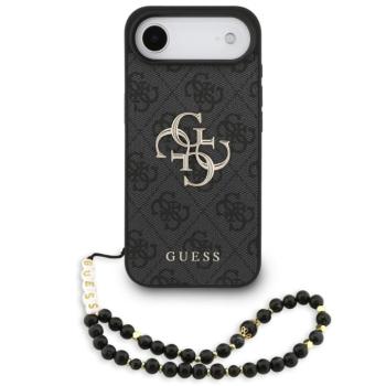 Guess PU 4G Metal Logo Strap Apple iPhone Air (2025) hátlap tok karpánttal, fekete kép