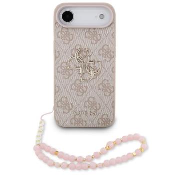 Guess PU 4G Metal Logo Strap Apple iPhone Air (2025) hátlap tok karpánttal, rózsaszín kép