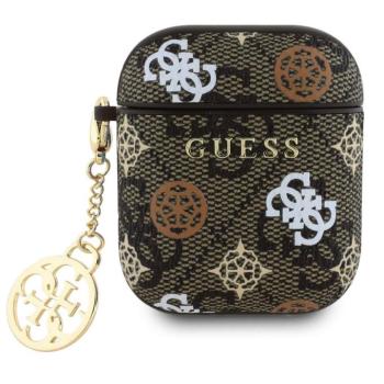 Guess PU 4G Peony Charm Apple AirPods 1/2 tok, barna kép