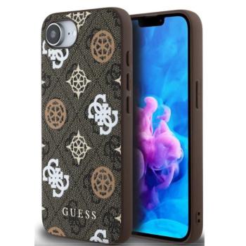 Guess PU 4G Peony Logo Apple iPhone 17e / iPhone 16e MagSafe hátlap tok, barna kép