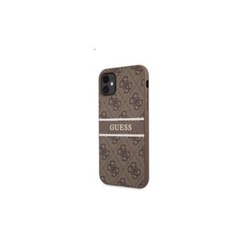 Guess PU 4G Printed Stripe Apple iPhone 11 hátlap tok, barna kép