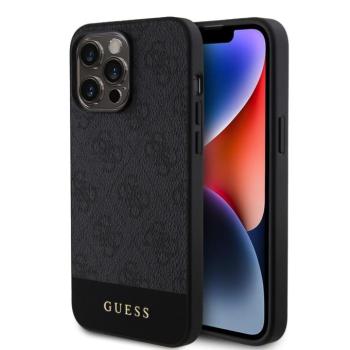 Guess PU 4G Printed Stripe Apple iPhone 15 Pro hátlap tok, fekete kép