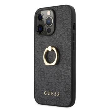 Guess PU 4G Ring Apple iPhone 13 Pro hátlap tok, szürke kép
