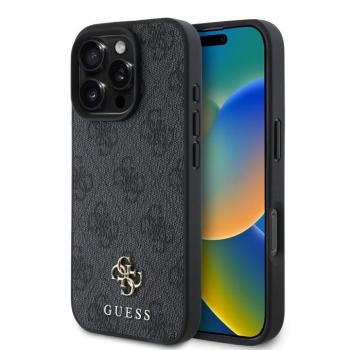 Guess PU 4G Small Metal Logo Apple iPhone 16 Pro Max MagSafe hátlap tok, sötétszürke kép