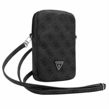 GUESS PU 4G TRIANGLE LOGO kézitáska álló (univerzális, bőr hatású, vállpánt) FEKETE kép
