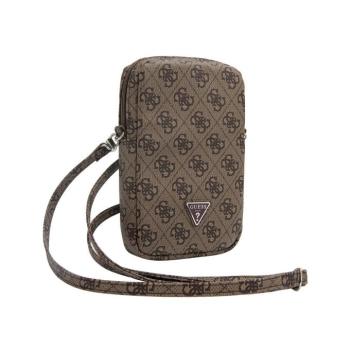 Guess PU 4G Triangle Logo Wallet telefon tartó kis táska, barna kép