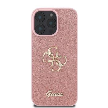 Guess PU Fixed Glitter 4G Metal Logo Apple iPhone 16 Pro hátlap tok, rózsaszín kép