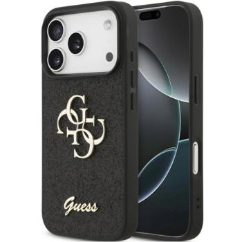 Guess PU Fixed Glitter 4G Metal Logo Apple iPhone 17 Pro hátlap tok, fekete kép