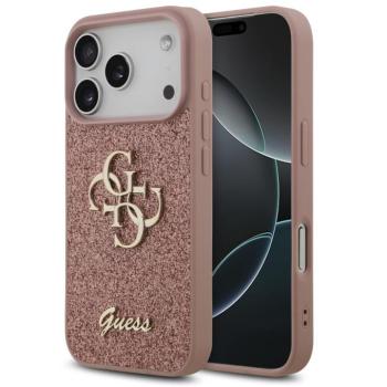 Guess PU Fixed Glitter 4G Metal Logo Apple iPhone 17 Pro hátlap tok, rózsaszín kép
