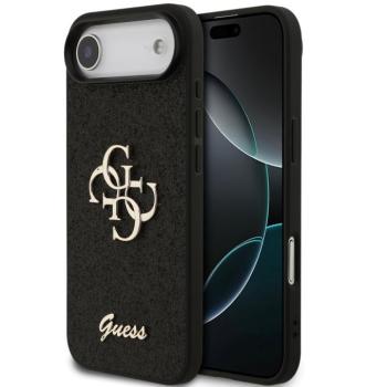 Guess PU Fixed Glitter 4G Metal Logo Apple iPhone Air (2025) hátlap tok, fekete kép