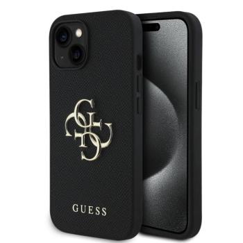 Guess PU Grained 4G Metal Logo Apple iPhone 16 hátlap tok, fekete kép