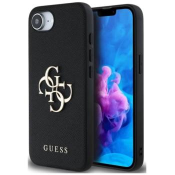 Guess PU Grained 4G Metal Logo Apple iPhone 17e / iPhone 16e hátlap tok, fekete kép