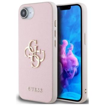Guess PU Grained 4G Metal Logo Apple iPhone 17e / iPhone 16e hátlap tok, rózsaszín kép