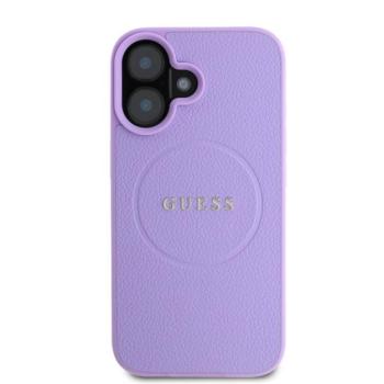 Guess PU Grained Classic Logo Apple iPhone 16 MagSafe kompatibilis hátlap tok, lila kép