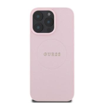 Guess PU Grained Classic Logo Apple iPhone 16 Pro MagSafe kompatibilis hátlap tok, rózsaszín kép
