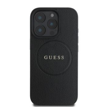 Guess PU Grained Classic Logo MagSafe Apple iPhone 16 Pro MagSafe kompatibilis hátlap tok, fekete kép